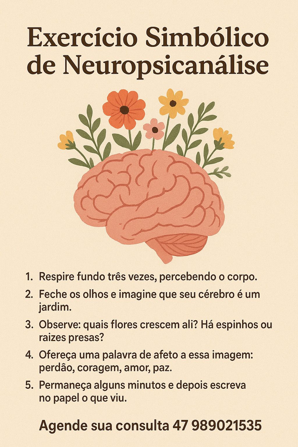 Mente Divina - Cérebro com Flores